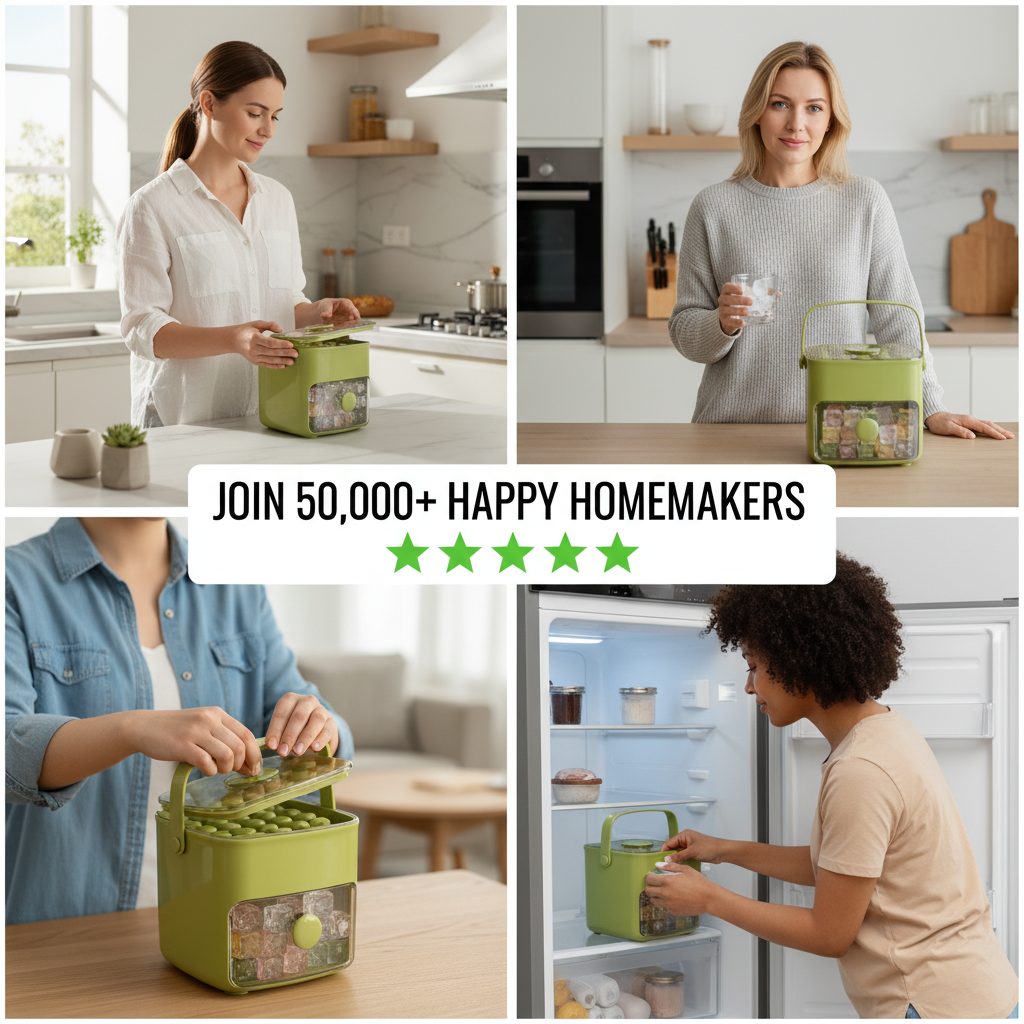 ZOVYI - 48 Grid Ice Cube Mold Reusable Refrigerator Ice Maker One-touch Easy Release Homemade Ice Cube Tray Mold Home Ice Making Tool